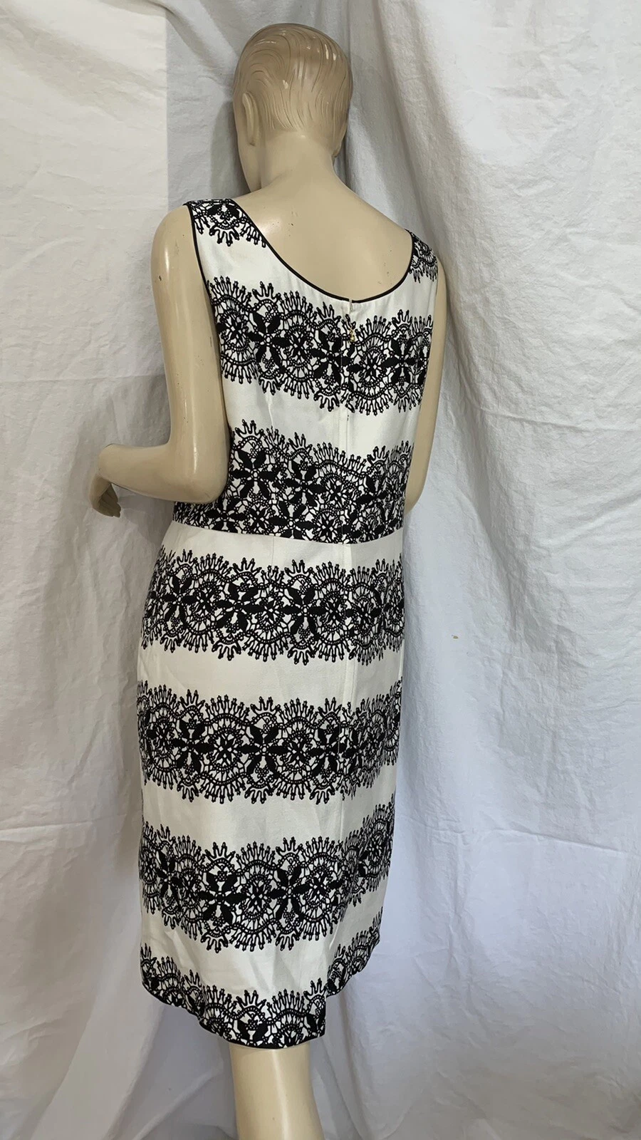 Abito donna bianco e nero KATE SPADE Made in Italy taglia 10