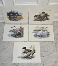 LOT OF 5 1990s Don Balke Fine Art Lithograph Of Ducks Watercolor Signed 