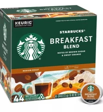 Starbucks Breakfast Blend Medium Roast K-Cup Coffee Pods 44 Count K Cups Coffee