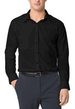 Black Collared Shirt Long Sleeve Arrow Mens Size 2XL 18-18.5 36/37 Slim Fit