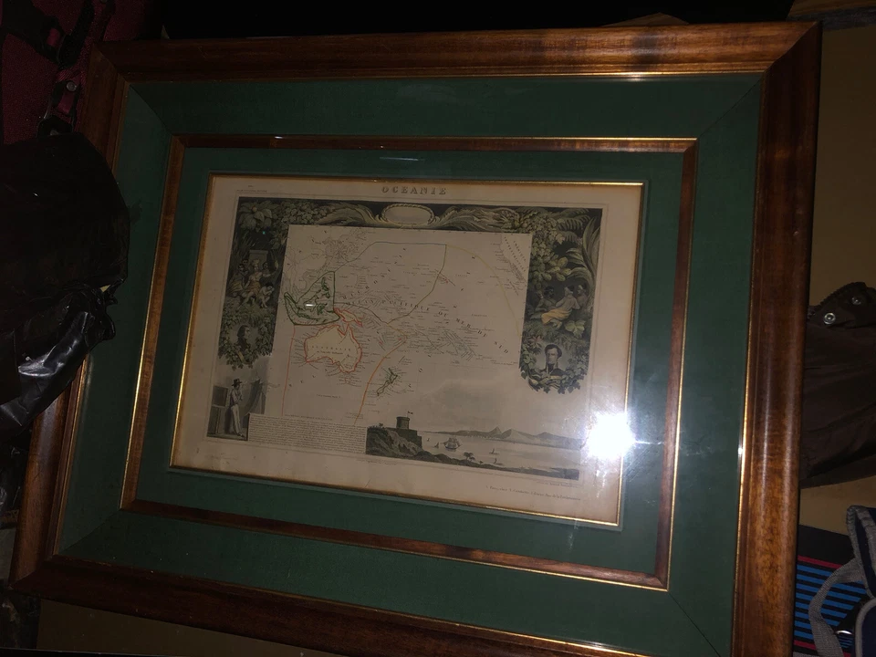 Mapa Antiguo "Océanie" V. Lavasseur, 1850 Enmarcado HALLAZGO RARO Foto 4 de 4