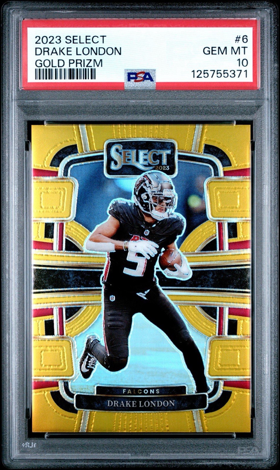 2023 Panini Select - Concourse Drake London #6 Gold Prizm /10 PSA 10