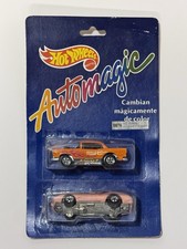 Paquete de 2 Hot Wheels Automagic 1988 muy raro / 55 Chevy y 1975 Sting Ray / México