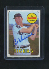 BEAUTIFUL 1969 TOPPS AL KALINE SIGNED ON CARD IN PERSON BOLD BLUE SIGNATURE #410