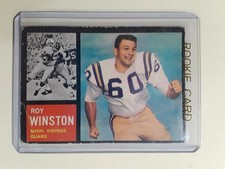 1962 Topps Roy Winston Rookie #100 football card Minnesota Vikings SP. rookie card picture