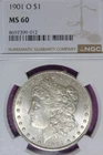 1901 O NGC MS60 MORGAN SILVER DOLLAR #B52385