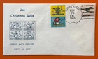 1965 Tied FDC Santa Claus IND. USA NTA Christmas Seal Tuberculosis TB Cinderella
