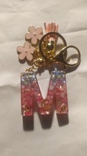 Letter Keychain M Letter Pink