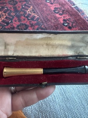 Alte Rauchzigarette Bernstein Bakelit Amber Antique Amber Pfeife Bakelit Gold GOLD