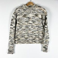 Veronica Beard Gerona Organic Cotton Blend Knit Crew Neck Pullover Sweater Army