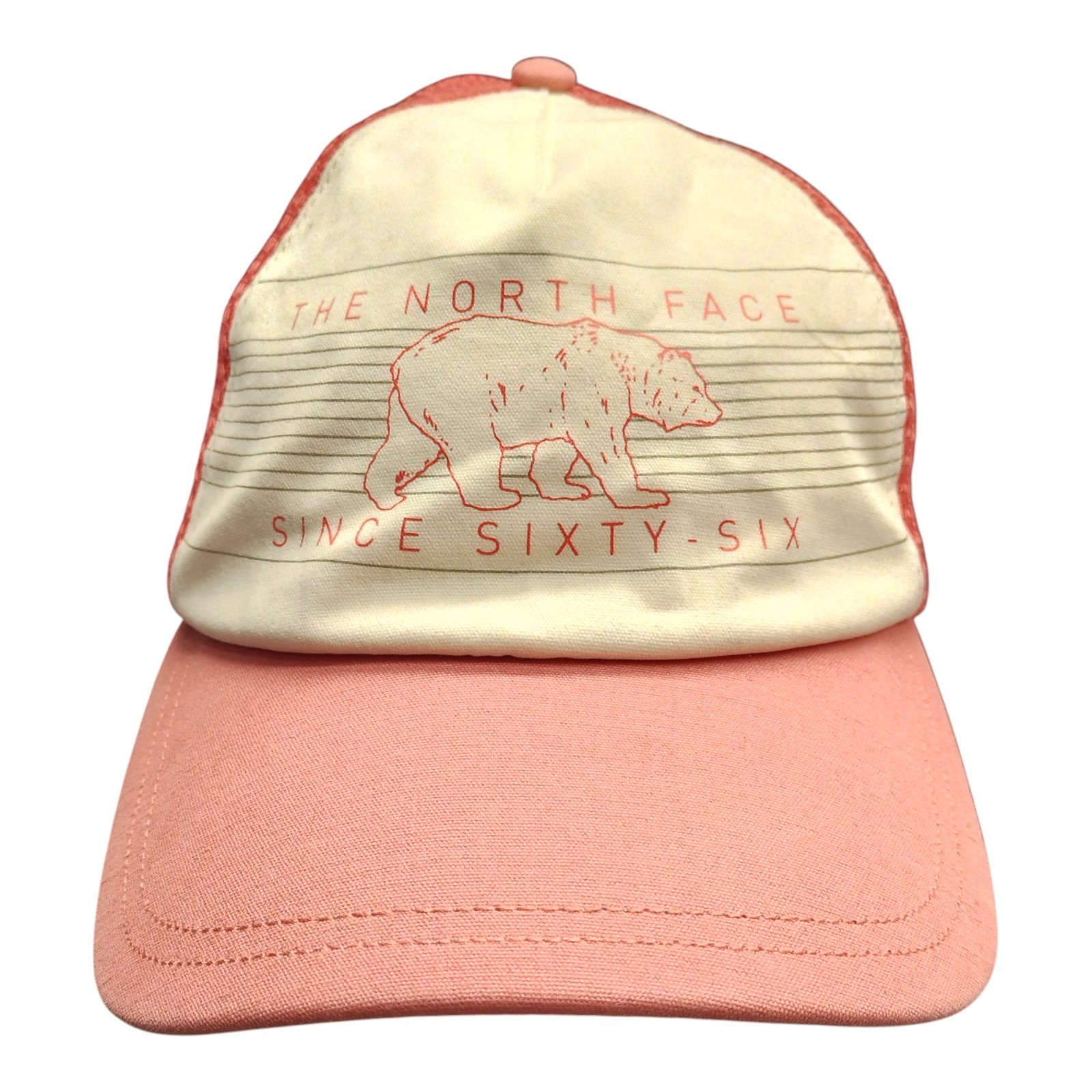 Womens O/s Pink White Bear Graphic Snapback