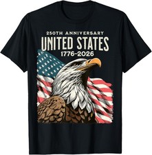 250 Anniversary USA 250th US Flag Patriotic 4th of July Vintage T-Shirt S-4XL