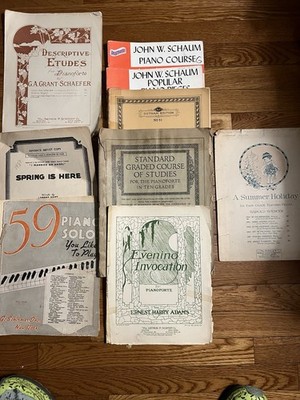 Lot of Sheet Music, Mainly Antique w/ 2 1980's Schaum Piano Red Books