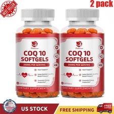 2Pack Coenzyme Q-10 Antioxidant,Heart Health Support,Increase Energy&Stamina
