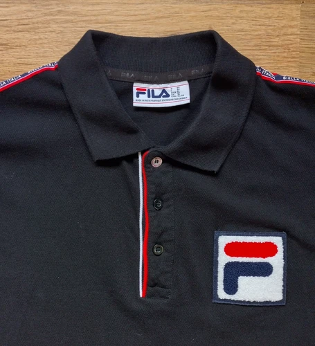 FILA Biella Italia Big Logo Polo Shirt Rare T-shirt Casual Summer Tennis Men XL - Picture 2 of 9