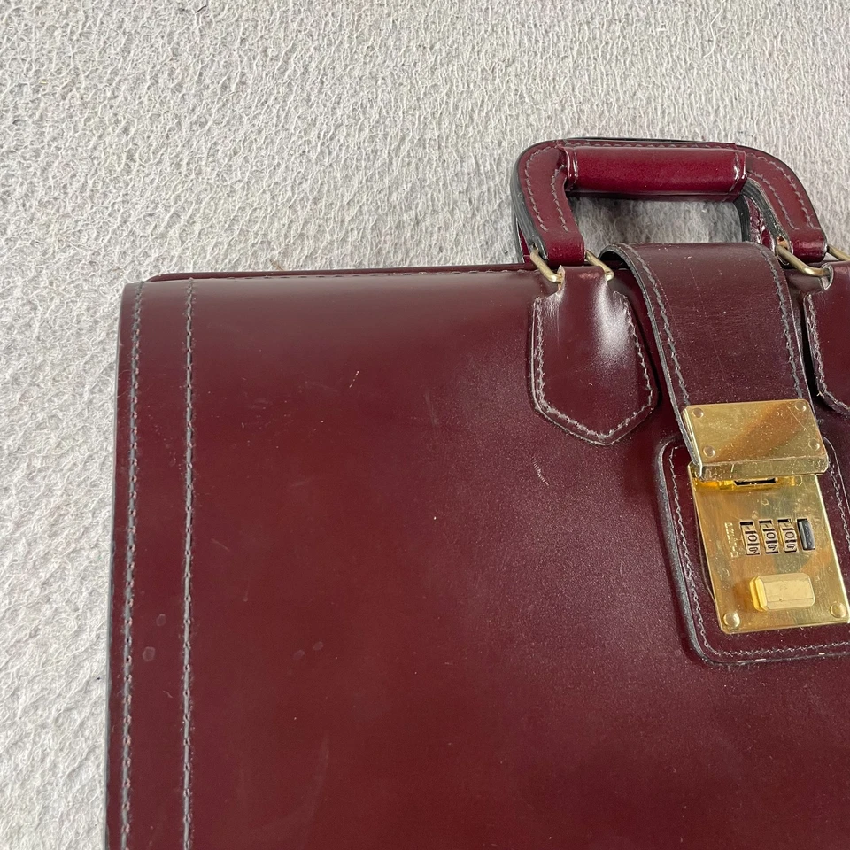 Maletín de cuero vintage KORCHMAR médico abogado bolsos adjuntos para hombre *Leer Foto 3 de 4