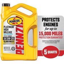 5 Qt Platinum High Mileage Full Synthetic 5W-20 Motor Oil High Mileage Protectio 27.99 per gallon