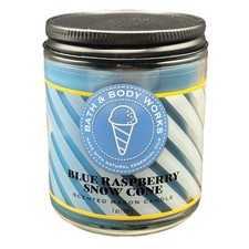 Bath Body Works Blue Raspberry Snow Cone Single Wick Candle 7 oz Mason Jar