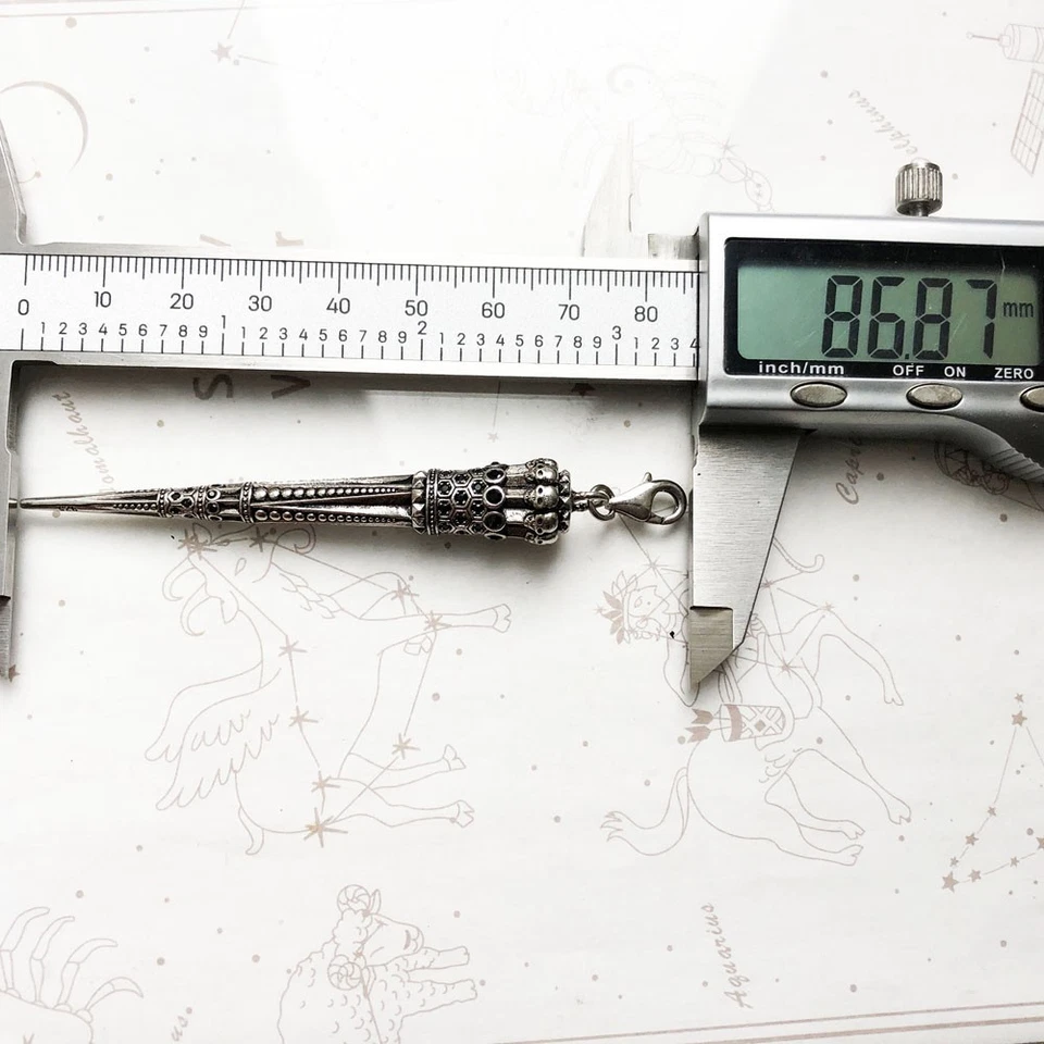 Skull Cone Blackened Pendant in Lega d'Argento Vintage Uomo Donna|Charm Teschio - Immagine 4 di 4