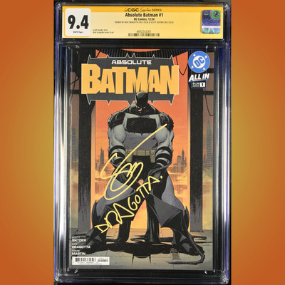 ABSOLUTE BATMAN #1 CGC 9.4 SS X 2 DRAGOTTA & SNYDER GREAT COLOR CHOICE 1ST PRINT