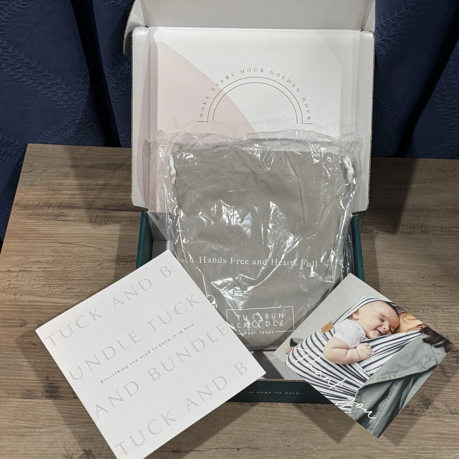 Tuck & Bundle Baby Wrap Carrier Slate Gray New In Package Fabric Case Retail $78