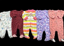 Baby Girl 3 Months 3-6 Month ALL Carter's Fleece Warm Sleeper Pajama Clothes Lot