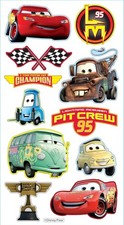 Disney/Pixar Puffy Stickers, Cars, 11 Pieces