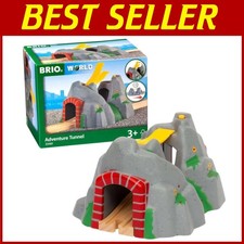 Wooden Train Tunnel with Real Sounds  Enhances Motor Skills