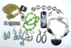 (x13) Vtg. Costume Jewelry Collection Sterling Silver Bracelet, Earrings - B9
