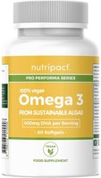 Nutripact Vegan Omega 3 Softgels from Sustainable Algae Oil with Vitamin E