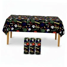 KatchOn, Plastic Halloween Tablecloth- XtraLarge 54x108 Orange, Green, Yellow