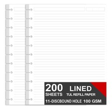  Pack of 2 Letter Size Discbound Refill , Disc Refill for TUL Custom Note-Ta...