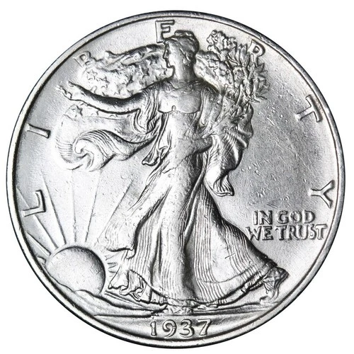 1937-P AU WALKING LIBERTY HALF DOLLAR ~ 90% SILVER