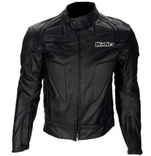 Veste Moto WinNet En Cuir Unisexe Homme Noir Avec Protections Taille 52 XL