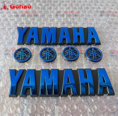 6x BLUE 25mm Tuning Fork Fuel Tank Emblem Fairng Badges for Bikes Racing Bikes