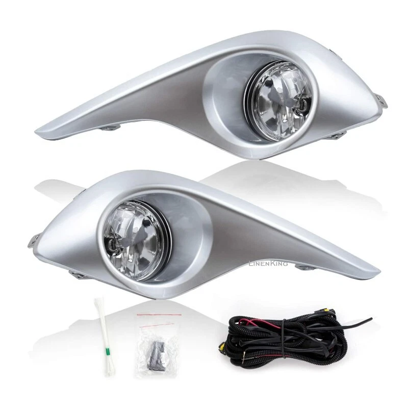 Clear Lens Pair OE Fog Light Lamp+Wiring+Switch Kit For 11-13 Toyota Highlander - Image 2 of 4