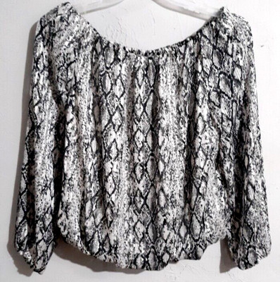 DO+BE Women's Oversize Small Lined Pullover Blouse/Shirt Off Shoulder Sparkles