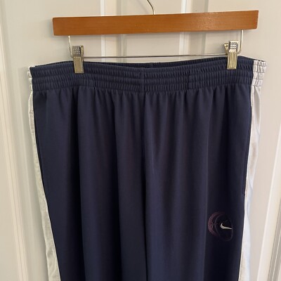 Vintage Y2K Nike Basketball Track Pants Men XXL 2XL Navy Blue Gray