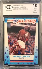 1989-90 FLEER #3 MICHAEL JORDAN STICKER JERSEY #s 