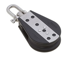 BOZZELLO VIADANA SU SFERE TESTA FISSA/GIREVOLE PULEGGIA 76mm CIMA Ø 14mm 