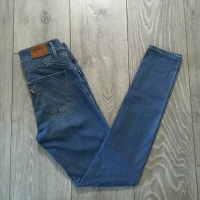 Levis Revel Jeans Damen W24 L28 Blau Denim Shaping Skinny Zip Fly Premium