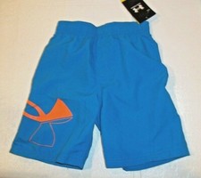 NEW Under Armour blue boys swim suit trunk board shorts sz 5 logo swimsuit