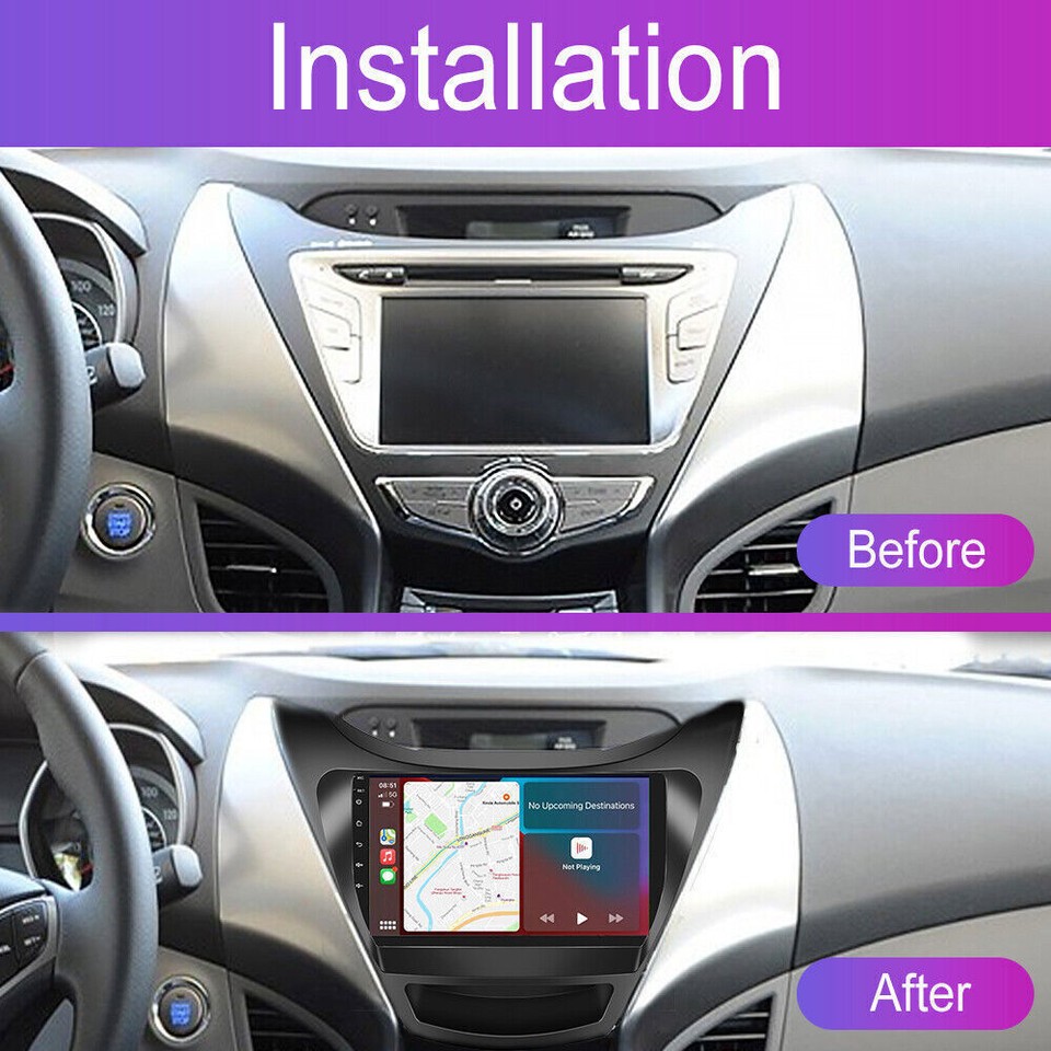 For 2011 2012 2013 Hyundai Elantra Wire Wireless Android Auto CarPlay ...