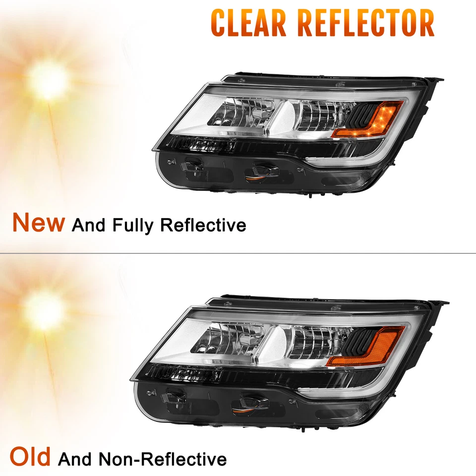 Fit 2016 2017 -18 2019 Ford Explorer Limited/XLT/Platinum LED DRL Headlights L+R - Image 4 of 4
