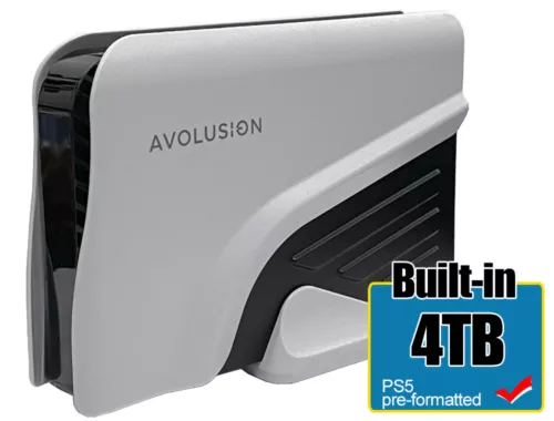 Avolusion PRO-Z Series 4TB External Gaming Hard Drive for PS5 Game Console WHITE