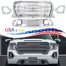 Fit 2019-2021 Gmc Sierra 1500 Denali At4 Front Bumper Grille Fog Lamp Bezel Trim Fit 2019-2021 Gmc Sierra 1500 Denali At4 Front Bumper Grille Fog Lamp Bezel Trim