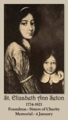 St. Elizabeth Ann Seton LAMINATED Prayer Card, 5-Pack, with Two Free Bonus Cards