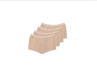 Sloggi Basic Maxi Brief Knickers  4 Pack  95% Cotton Size 16  In Beige  RRP £45