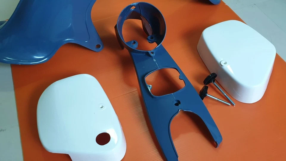 HONDA SUPERCUB C100 CA100 C102 CA102 AZUL PARA-LAMA E ESTOJO DE FAROL E TAMPA LATERAL - Imagem 3 de 4