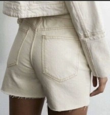 House of Harlow Womens Shorts High Rise Mom Cut Off Cream Size 29